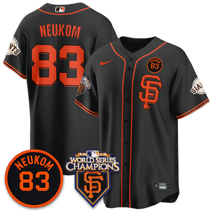 Custom Giants Bill Neukom Memories Jersey - 2010 World Series Champions - All Stitched