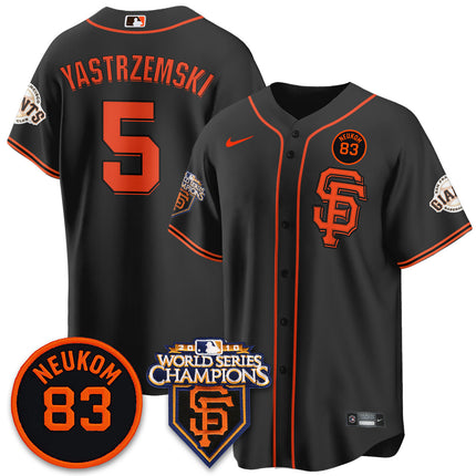 Custom Giants Bill Neukom Memories Jersey - 2010 World Series Champions - All Stitched