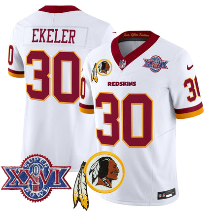 Men's Washington Redskins Throwback 1992 Super Bowl XXVI Patch Vapor Limited Jersey V3 - All Stitched