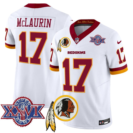 Men's Washington Redskins Throwback 1992 Super Bowl XXVI Patch Vapor Limited Jersey V3 - All Stitched