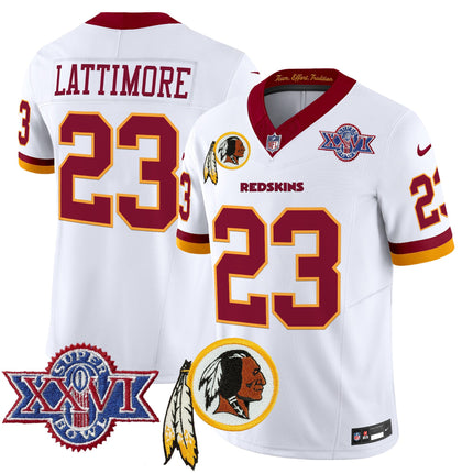 Men's Washington Redskins Throwback 1992 Super Bowl XXVI Patch Vapor Limited Jersey V3 - All Stitched