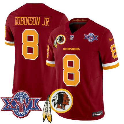 Men's Washington Redskins Throwback 1992 Super Bowl XXVI Patch Vapor Limited Jersey V3 - All Stitched