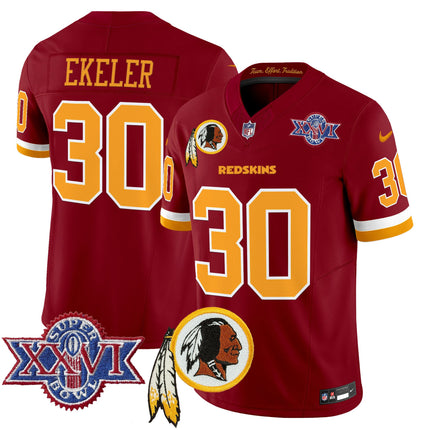 Men's Washington Redskins Throwback 1992 Super Bowl XXVI Patch Vapor Limited Jersey V3 - All Stitched