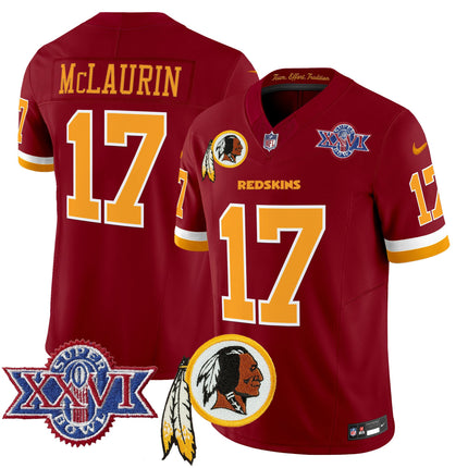 Men's Washington Redskins Throwback 1992 Super Bowl XXVI Patch Vapor Limited Jersey V3 - All Stitched