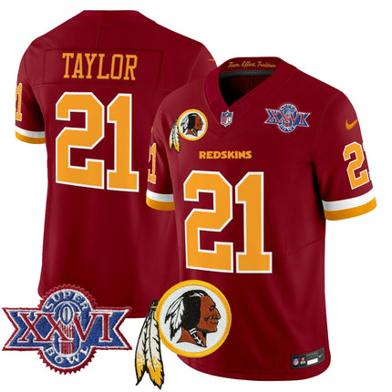 Men's Washington Redskins Throwback 1992 Super Bowl XXVI Patch Vapor Limited Jersey V3 - All Stitched