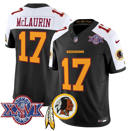 Men's Washington Redskins Throwback 1992 Super Bowl XXVI Patch Vapor Limited Jersey V3 - All Stitched