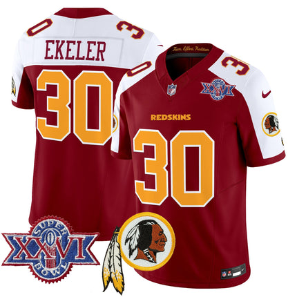 Men's Washington Redskins Throwback 1992 Super Bowl XXVI Patch Vapor Limited Jersey V3 - All Stitched