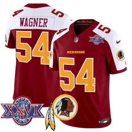 Men's Washington Redskins Throwback 1992 Super Bowl XXVI Patch Vapor Limited Jersey V3 - All Stitched
