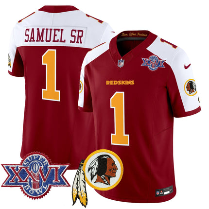 Men's Washington Redskins Throwback 1992 Super Bowl XXVI Patch Vapor Limited Jersey V3 - All Stitched