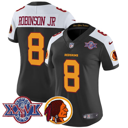 Women's Washington Redskins Throwback 1992 Super Bowl XXVI Patch Vapor Limited Jersey V2 - All Stitched
