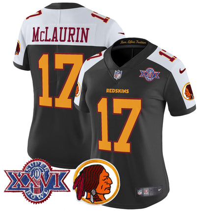 Women's Washington Redskins Throwback 1992 Super Bowl XXVI Patch Vapor Limited Jersey V2 - All Stitched