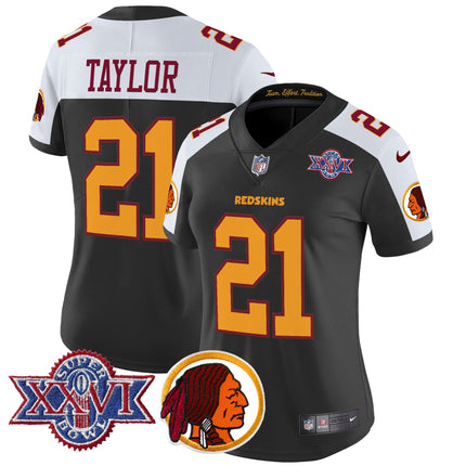 Women's Washington Redskins Throwback 1992 Super Bowl XXVI Patch Vapor Limited Jersey V2 - All Stitched