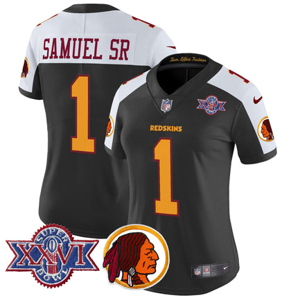 Women's Washington Redskins Throwback 1992 Super Bowl XXVI Patch Vapor Limited Jersey V2 - All Stitched