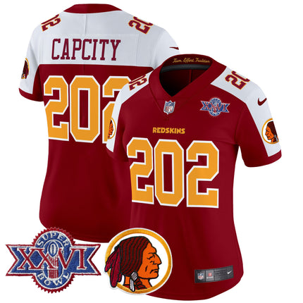 Women's Washington Redskins Throwback 1992 Super Bowl XXVI Patch Vapor Limited Jersey V2 - All Stitched