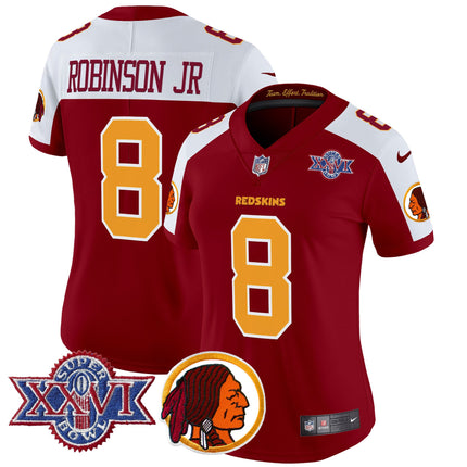 Women's Washington Redskins Throwback 1992 Super Bowl XXVI Patch Vapor Limited Jersey V2 - All Stitched