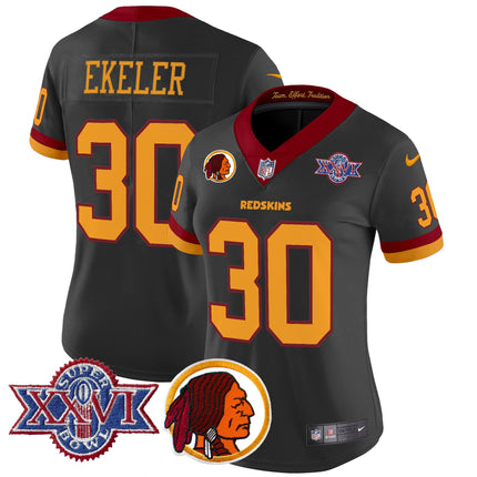 Women's Washington Redskins Throwback 1992 Super Bowl XXVI Patch Vapor Limited Jersey V2 - All Stitched