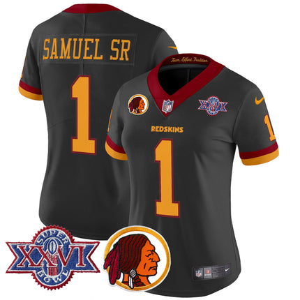 Women's Washington Redskins Throwback 1992 Super Bowl XXVI Patch Vapor Limited Jersey V2 - All Stitched