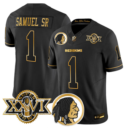 Men's Washington Redskins Throwback 1992 Super Bowl XXVI Patch Gold Vapor Limited Jersey - All Stitched
