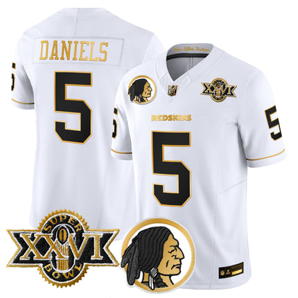 Men's Washington Redskins Throwback 1992 Super Bowl XXVI Patch Gold Vapor Limited Jersey - All Stitched