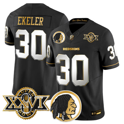 Men's Washington Redskins Throwback 1992 Super Bowl XXVI Patch Gold Vapor Limited Jersey - All Stitched