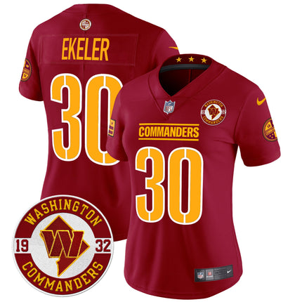 Women's Washington Commanders 2024 Vapor Limited Jersey - Est. 1932 Patch - All Stitched