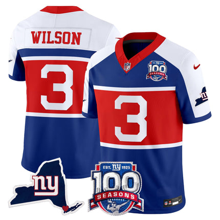 Men's New York Giants 'Century Red' 100th Commemorative Vapor Jersey V2 - All Stitched