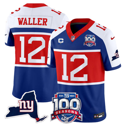 Men's New York Giants 'Century Red' 100th Commemorative Vapor Jersey V2 - All Stitched