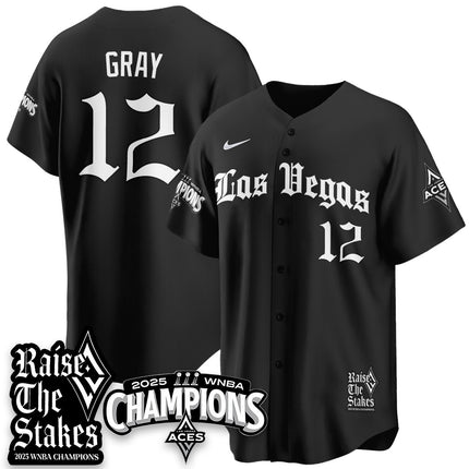 Las Vegas Aces 2025 WNBA Championship Baseball Jersey - All Stitched