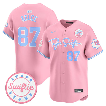 Men's Chiefs Taylor Swift Bubblegum Pink Vapor Premier Limited Jersey - All Stitched