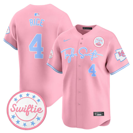 Men's Chiefs Taylor Swift Bubblegum Pink Vapor Premier Limited Jersey - All Stitched