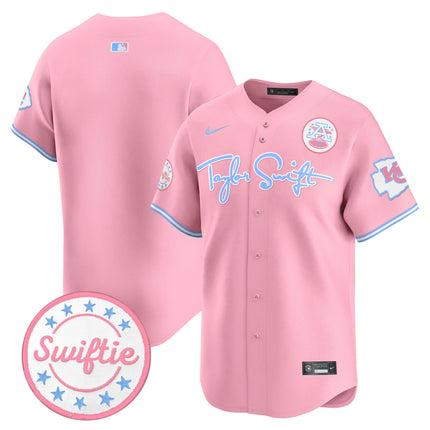 Men's Chiefs Taylor Swift Bubblegum Pink Vapor Premier Limited Jersey - All Stitched