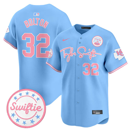 Men's Chiefs Taylor Swift Bubblegum Pink Vapor Premier Limited Jersey - All Stitched