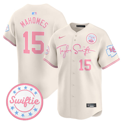 Men's Chiefs Taylor Swift Bubblegum Pink Vapor Premier Limited Jersey - All Stitched