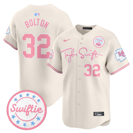 Men's Chiefs Taylor Swift Bubblegum Pink Vapor Premier Limited Jersey - All Stitched