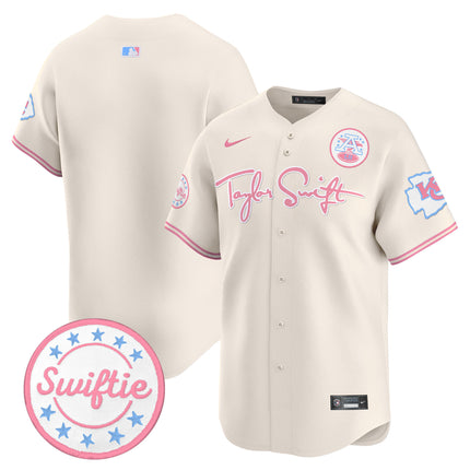 Men's Chiefs Taylor Swift Bubblegum Pink Vapor Premier Limited Jersey - All Stitched