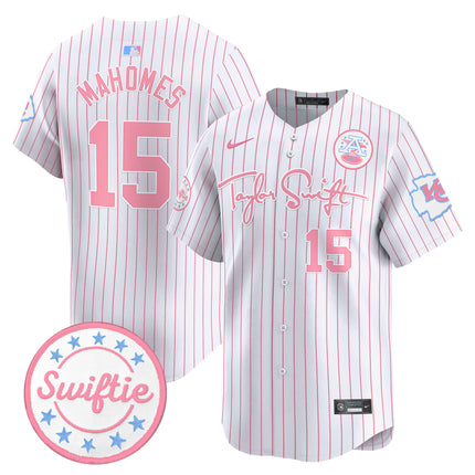 Men's Chiefs Taylor Swift Bubblegum Pink Vapor Premier Limited Jersey - All Stitched