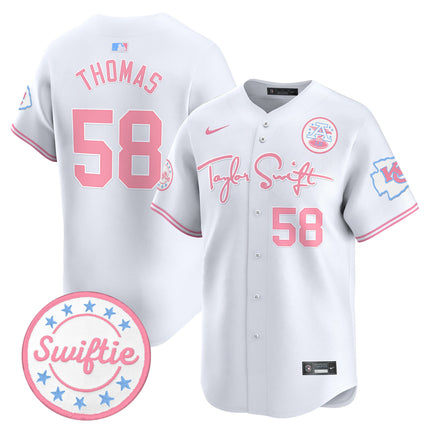 Men's Chiefs Taylor Swift Bubblegum Pink Vapor Premier Limited Jersey - All Stitched