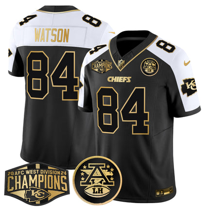 Men's Chiefs 2024 AFC West Division Champions Patch Gold Vapor Limited Jersey - All Stitched