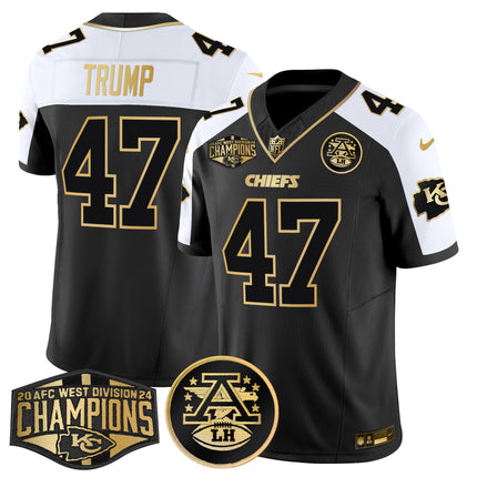 Men's Chiefs 2024 AFC West Division Champions Patch Gold Vapor Limited Jersey - All Stitched