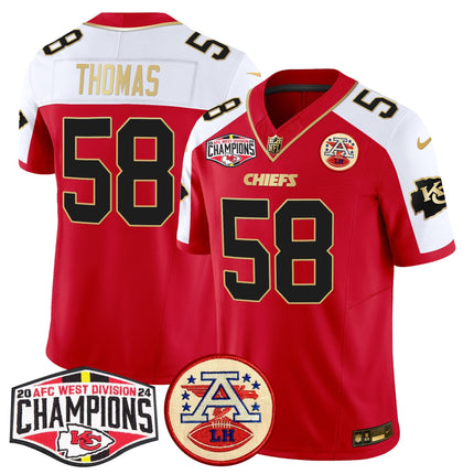 Men's Chiefs 2024 AFC West Division Champions Patch Vapor Limited Jersey - All Stitched