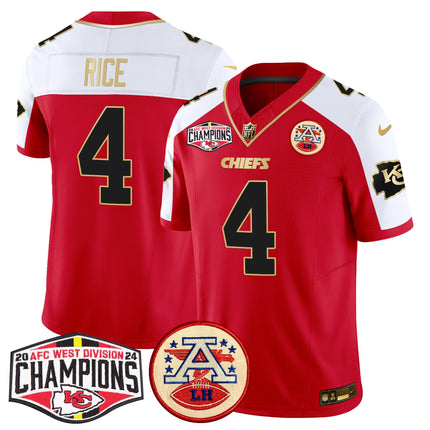 Men's Chiefs 2024 AFC West Division Champions Patch Vapor Limited Jersey - All Stitched