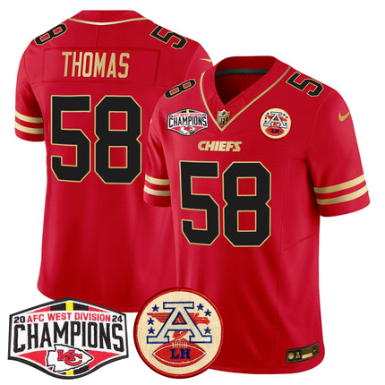 Men's Chiefs 2024 AFC West Division Champions Patch Vapor Limited Jersey - All Stitched