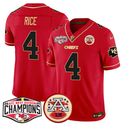 Men's Chiefs 2024 AFC West Division Champions Patch Vapor Limited Jersey - All Stitched