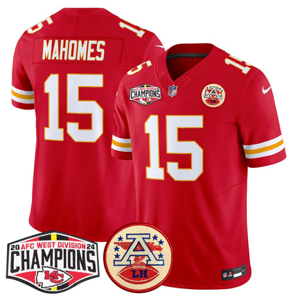 Men's Chiefs 2024 AFC West Division Champions Patch Vapor Limited Jersey - All Stitched