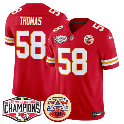 Men's Chiefs 2024 AFC West Division Champions Patch Vapor Limited Jersey - All Stitched