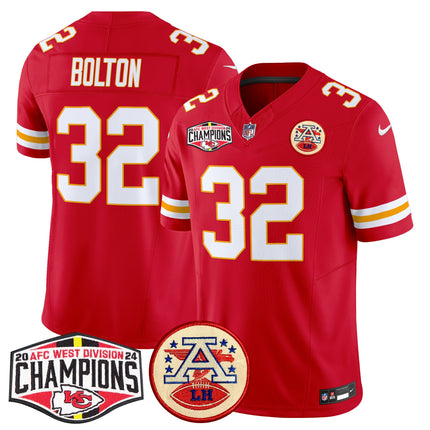 Men's Chiefs 2024 AFC West Division Champions Patch Vapor Limited Jersey - All Stitched