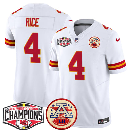 Men's Chiefs 2024 AFC West Division Champions Patch Vapor Limited Jersey - All Stitched