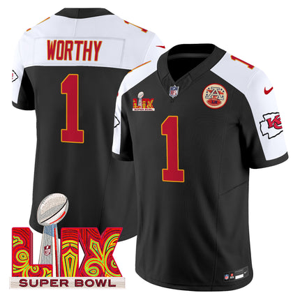 Men's Chiefs Super Bowl LIX Patch Vapor Limited Jersey - All Stitched
