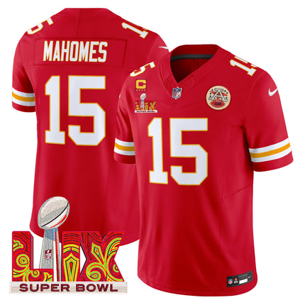 Men's Chiefs Super Bowl LIX Patch Vapor Limited Jersey - All Stitched