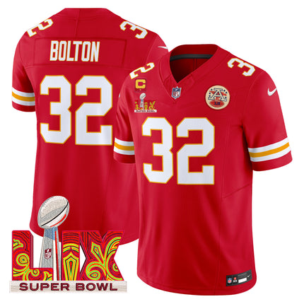 Men's Chiefs Super Bowl LIX Patch Vapor Limited Jersey - All Stitched